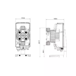 Bomba dosificadora TPR 600 con kit en PVDF-T