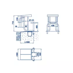 Podium salida altura 700 mm. 304