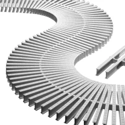 Rejilla rebosadero piscina para curvas 22/295 mm.