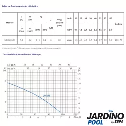 Bomba piscina Jardino Pool Nox 20 4M