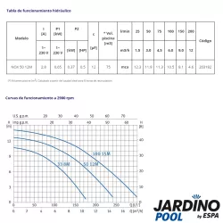 Bomba piscina Jardino Pool Nox 50 12M