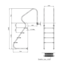 Escalera piscina acceso facil 4 pelda