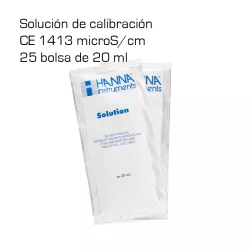 Solución Hanna calibración CE 1413 microS/cm (25 bolsas de 20 ml)
