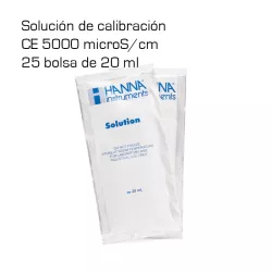 Solución Hanna calibración CE 5000 microS/cm (25 bolsas de 20 ml)