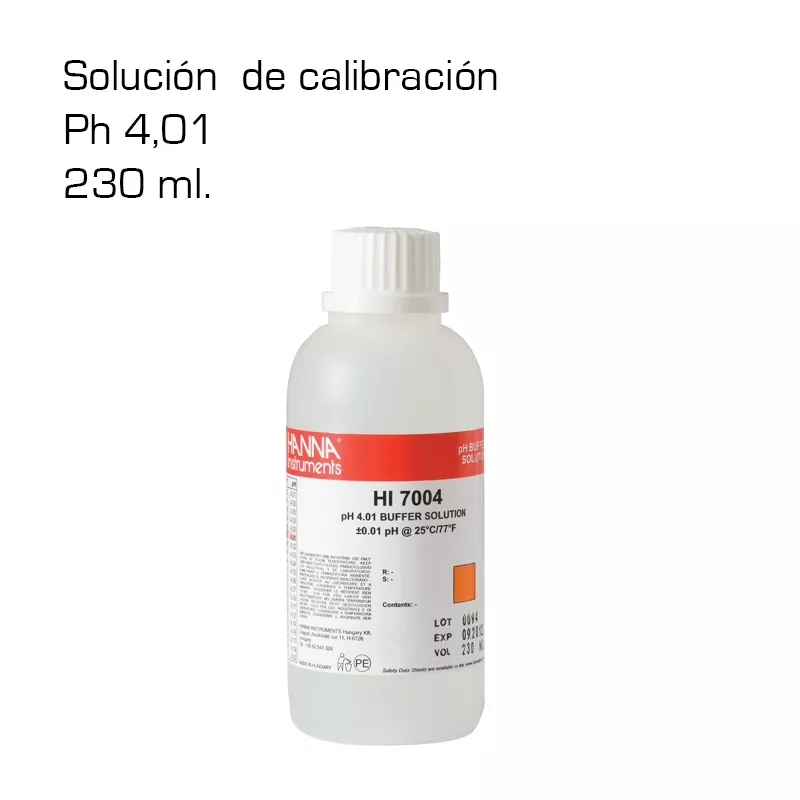 Solución Hanna Tampón pH 4,01 230 ml