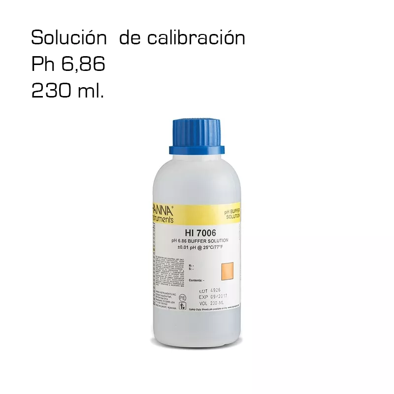 Solución Hanna Tampón pH 6,86 230 ml