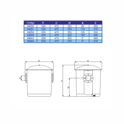 Prefiltro bomba piscina en poliéster + FV  33 l. Astralpool Ø 140mm.