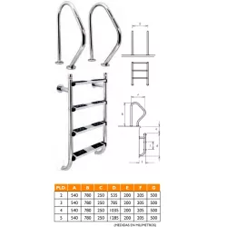 Escalera 2 componentes AISI-316 2 peldaños antideslizantes