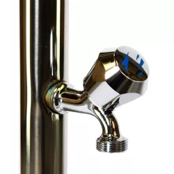 Ducha piscina modelo bastón con 1 rociador y 1 grifo lavapiés AISI 316