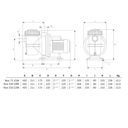 Bomba piscina Jardino Pool Nox 100 18M