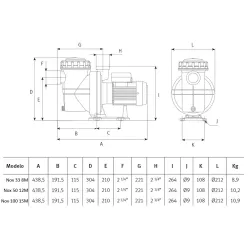 Bomba piscina Jardino Pool Nox 33 8M
