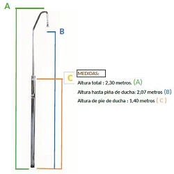 Ducha piscina colectiva automática con 1 rociador