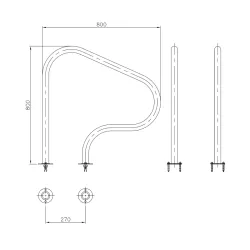 Pasamanos Astralpool para salida piscina 800 x 800 (pletina)