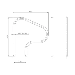 Pasamanos Astralpool para salida piscina 800 x 800 (empotrar)