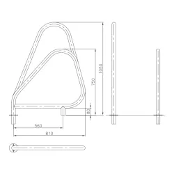 Pasamanos asimétrico Astralpool para salida piscina