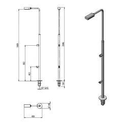 Ducha piscina GRE Minimal con 1 rociador y grifo lavapiés
