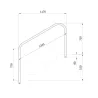 Pasamanos para piscina para empotrar de 1.220 mm. AISI-316