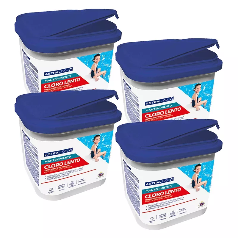 Tricloro en pastillas de 250 gramos Astralpool en 5 kg - Pack de 4 envases