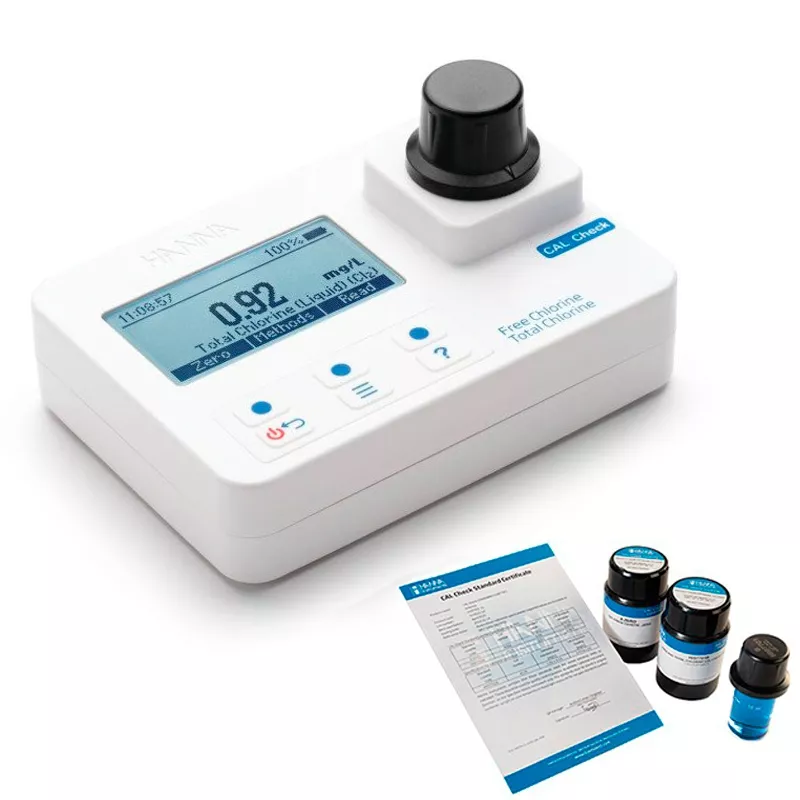 Fotómetro Medidor de Cloro Libre/Total rango alto con maletín