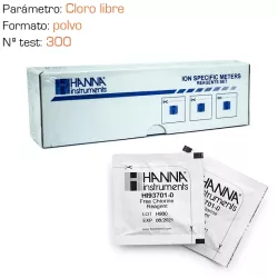 Reactivo en polvo cloro libre 300 test