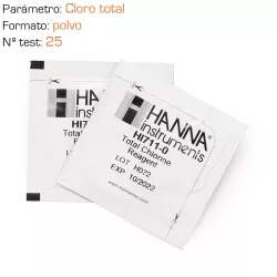 Reactivo en polvo cloro total 25 test