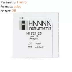 Reactivo en polvo para hierro 25 tests