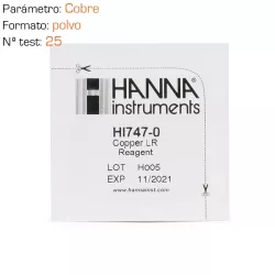 Reactivo en polvo para cobre (rango bajo) 25 test