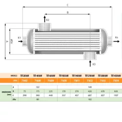 Intercambiador de Calor Tubular Agua-Agua Inox-Titanio 20 Kw