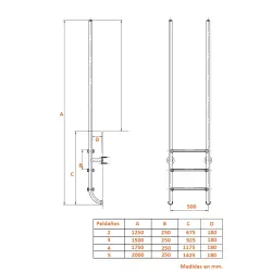 Escalera piscina de diseño 3 peldaños