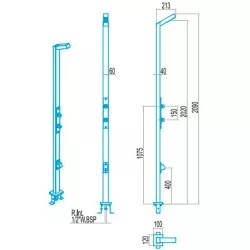 Ducha piscina AstralPool temporizada 1 rociador y lavapiés