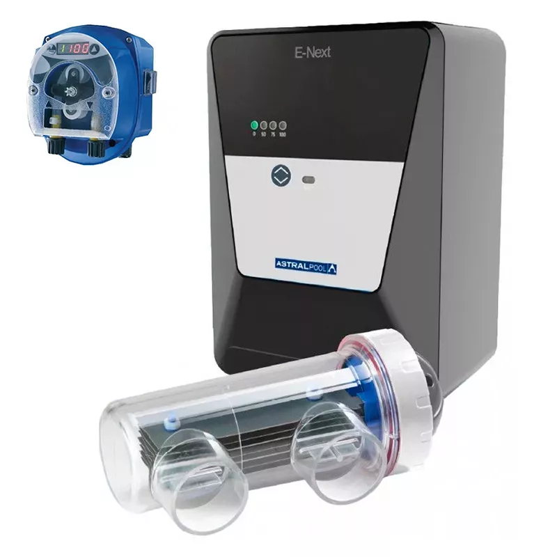 Clorador salino Astralpool E-Next 40 g/h con regulador de pH Seko Dinamik