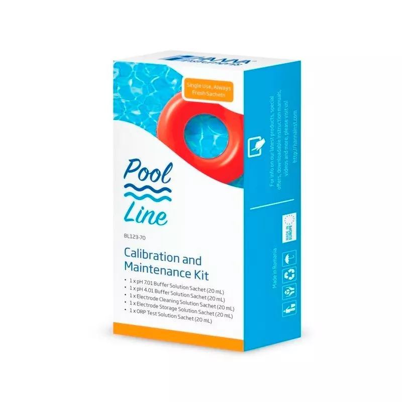 Hanna Kit de calibração e manutenção de pH e ORP da Pool Line BL123-70