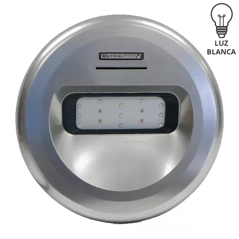 Projetor LED Astralpool LumiPlus Design Luz branca Efeito inox