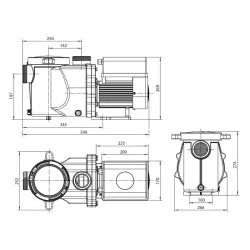 Moteur à vitesse variable Aquagem InverEco 27, efficace et facile à installer pour piscine, 1,5 CV.