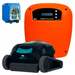 Chlorinateur BSV SMART EVo AUTO 25 + kit de contrôle du pH + Dolphin Liberty 300