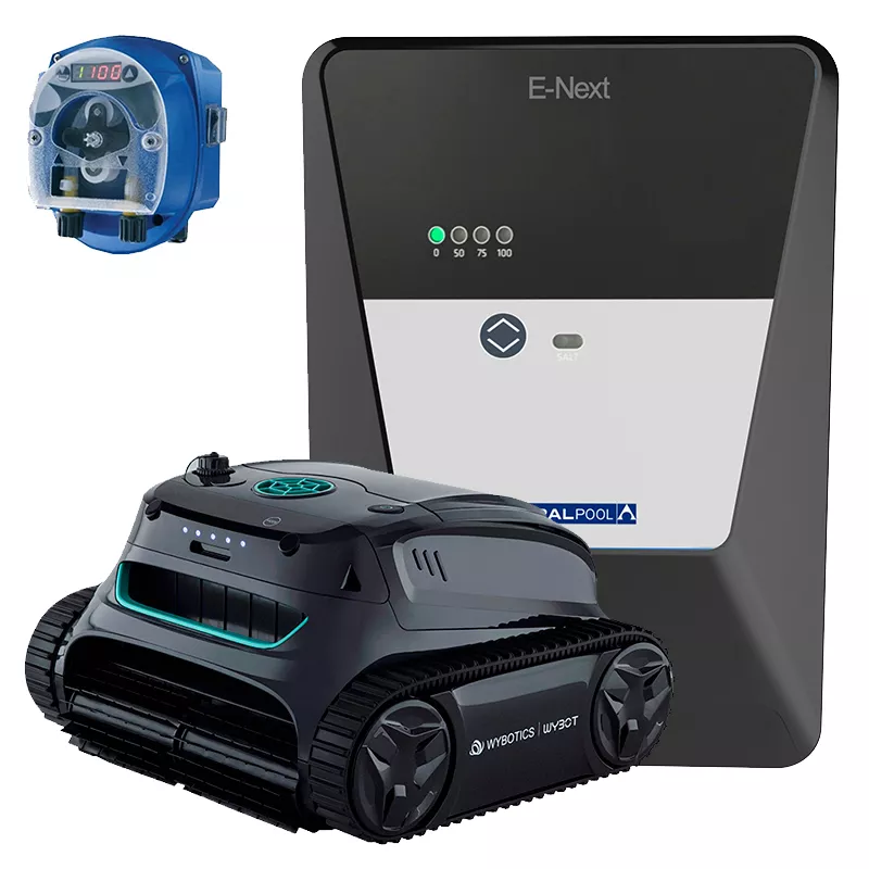 Clorinatore Astralpool E-Next 21 + regolatore di pH Seko Dinamik + Wybot i30 NG