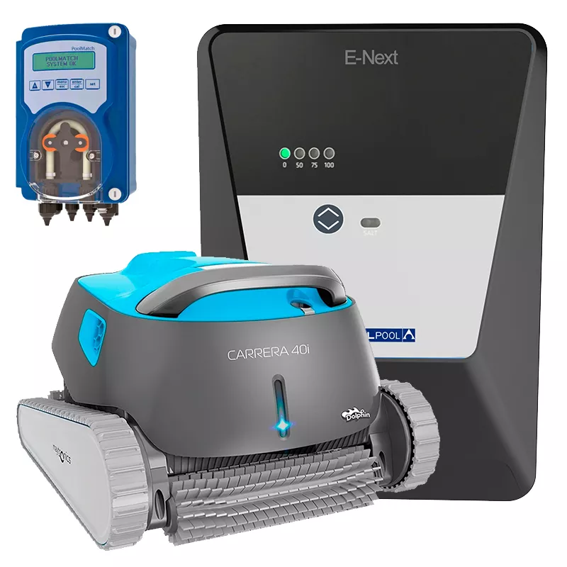 Astralpool Seko Dolphin Chlorinateur E-Next 30 + régulateur de pH PoolMatch + Carrera 40i