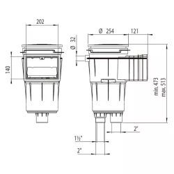 Skimmer Astralpool tapa cuadrada 17,5 L