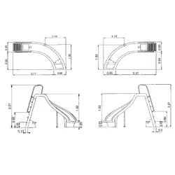 Tobogan para piscina curva a derecha