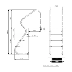 Escalera piscina acceso facil 3 pelda
