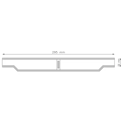 Rejilla rebosadero piscina para curvas 22/295 mm.