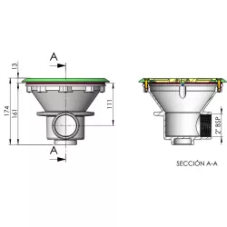 Sumidero redondo 2" para piscina de liner