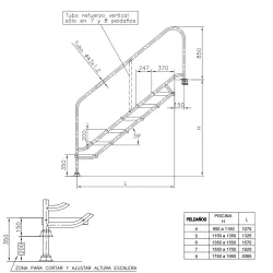 Escalera de piscina Acceso 5 pelda