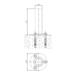 Conjunto de 2 Anclajes desmontable con pletina