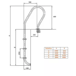 Escalera piscina Mixta 5 Peldaños