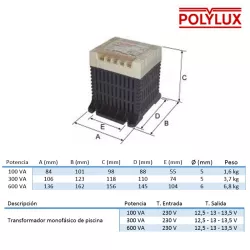 Transformador piscina Polylux  300W