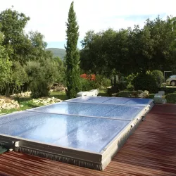 Cubierta extraplana para piscina modelo 6 de 8 x 4 motorizada