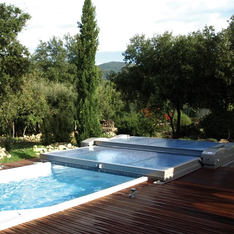 Cubierta extraplana para piscina modelo 8 de 12 x 6 motorizada