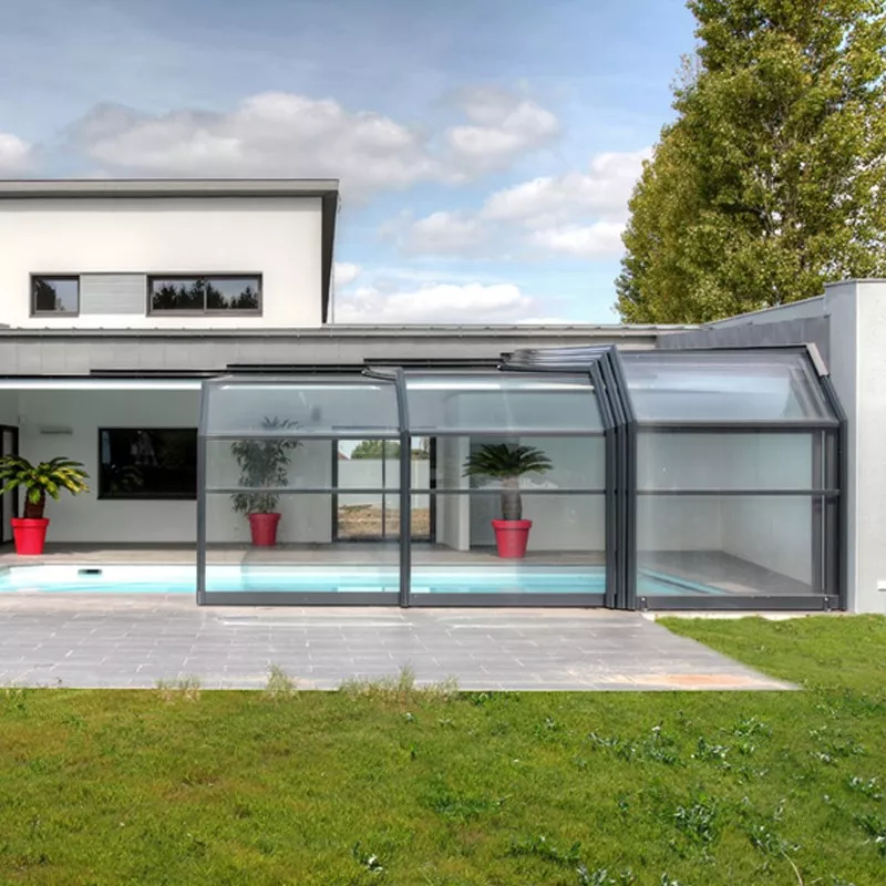 Cubierta para piscina alta adosada