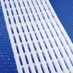 Rejilla para rebosadero piscina placa longitudinal 22/195 mm.